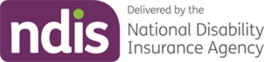Purple background with white font and text "NDIS Delivered by the National Disability Insurance Agency